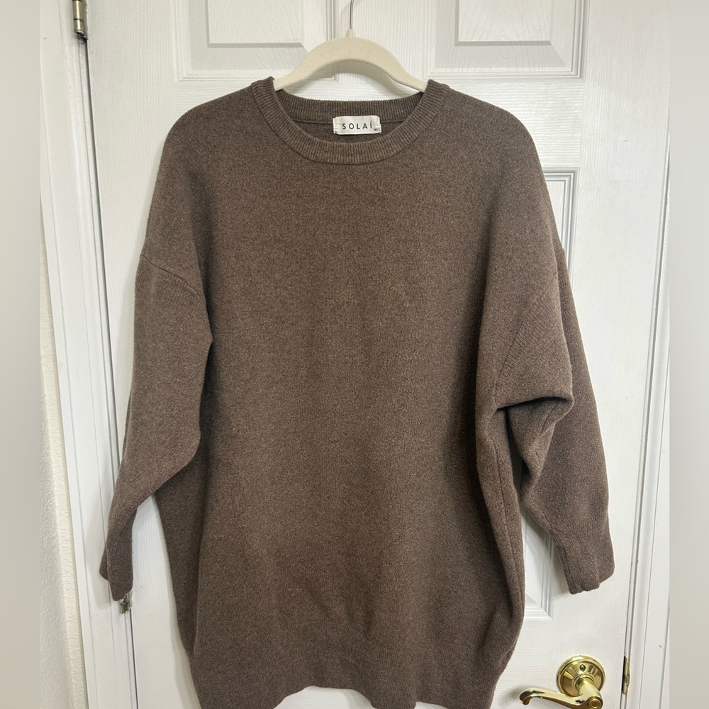 Solaí the label Wren Wool Blend Sweater Top in Cocoa